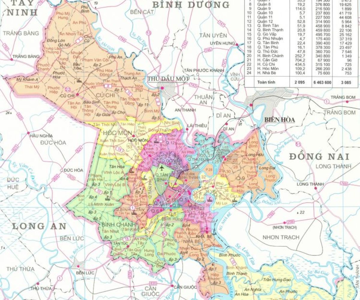 Bản đồ dùng Thành phố Hồ Chí Minh
