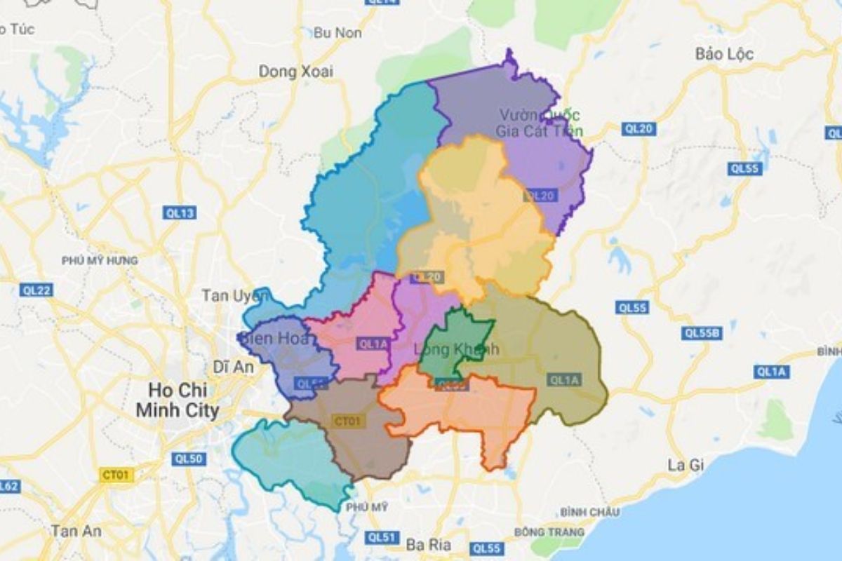 Bản đồ dùng tỉnh Đồng Nai