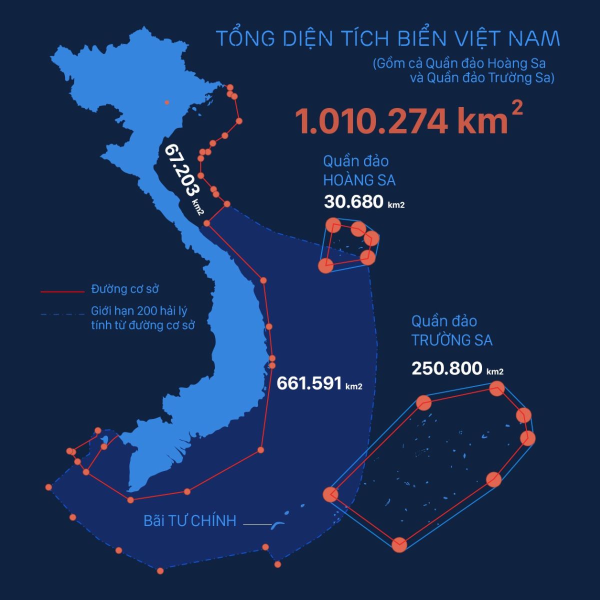 Diện tích vùng biển lớn Việt Nam